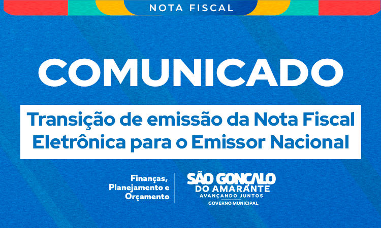 Comunicado sobre Nota Fiscal Eletrônica